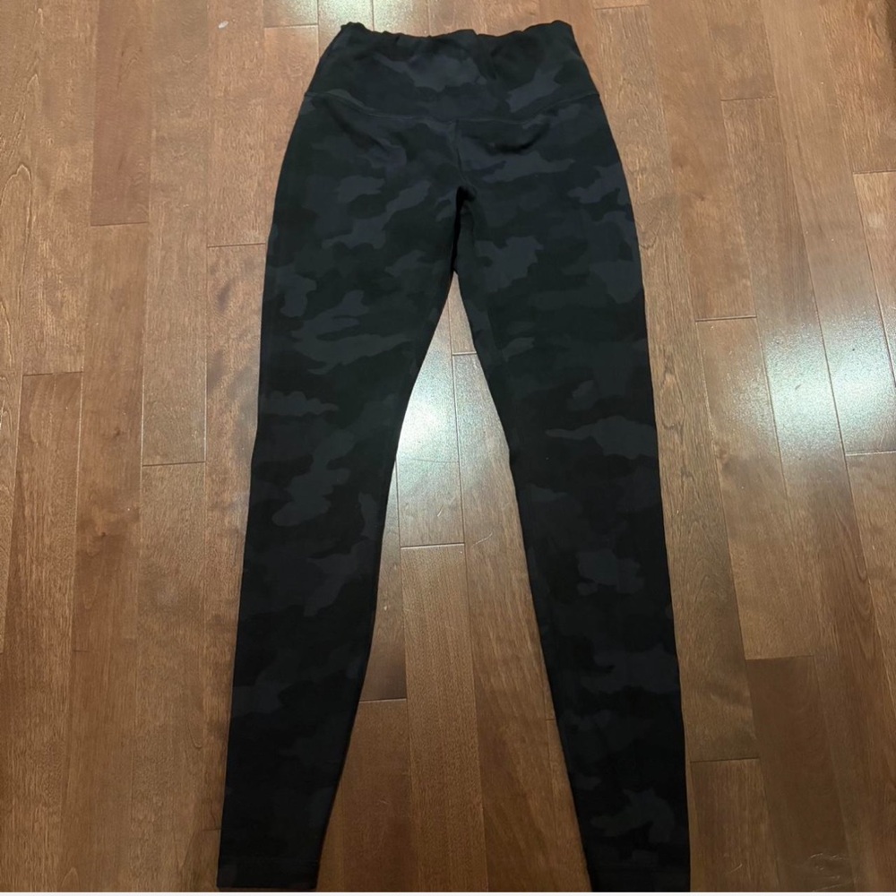 Lululemon Black Camo Wunder Train Leggings